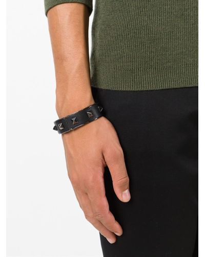 Valentino 'rockstud' Bracelet in Black for Men - Lyst