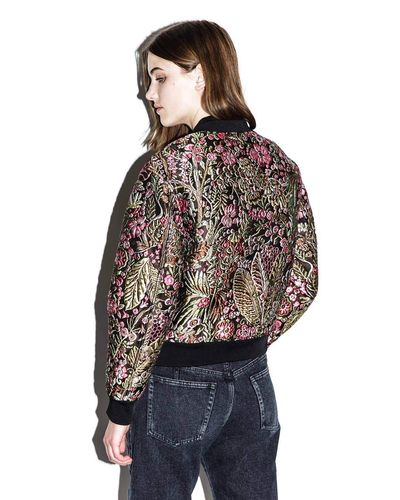 phillip lim floral bomber jacket