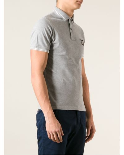 stone island grey polo shirt