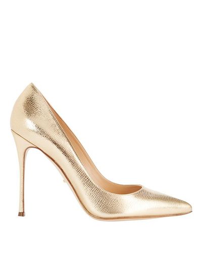 shiny gold pumps
