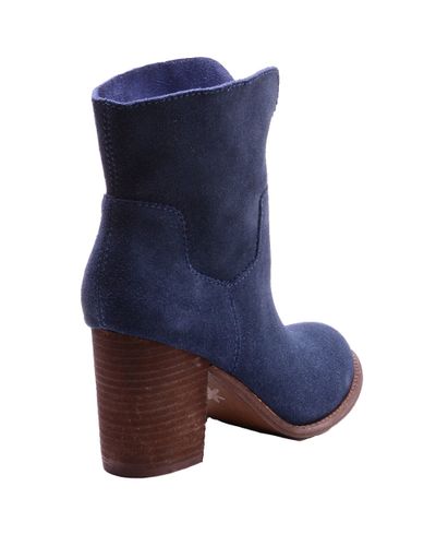 ladies navy blue suede ankle boots