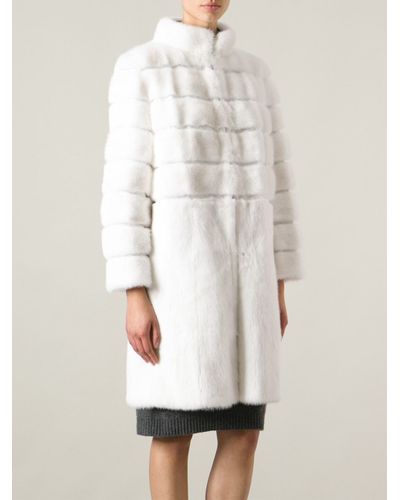 Fendi Fur Coat in White | Lyst
