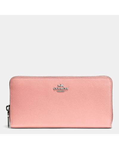 COACH Accordion Zip Wallet In Embossed Textured Leather in 