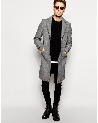 grey herringbone overcoat