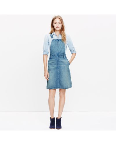 denim jumper dress knee length 