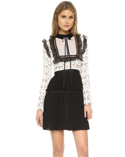 self portrait black white dress