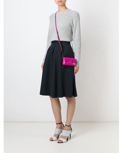 Fendi Leather Micro Baguette Cross-Body Bag in Pink \u0026 Purple (Pink) | Lyst