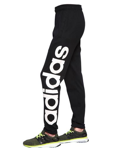 adidas Originals Climalite Cotton Blend Jogging Pants in Black/White  (Black) for Men - Lyst