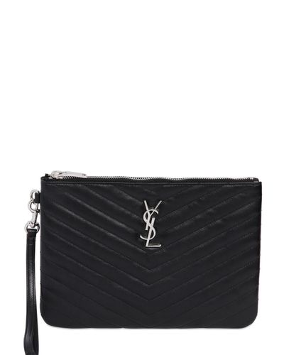 monogram ysl matte quilted bill pouch wallet
