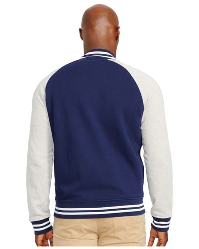 Polo Ralph Lauren Big & Tall Fleece Baseball Jacket in Blue for 
