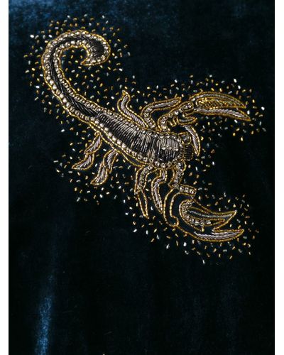 Emilio Pucci Zodiac Embellished Velvet Blazer in Blue - Lyst