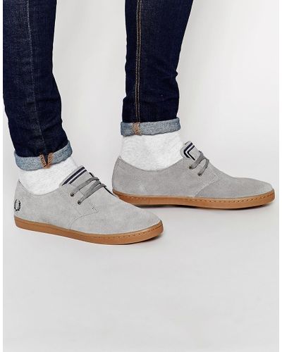 Fred Perry Byron Low Suede Sneakers - Grey in Brown for Men - Lyst