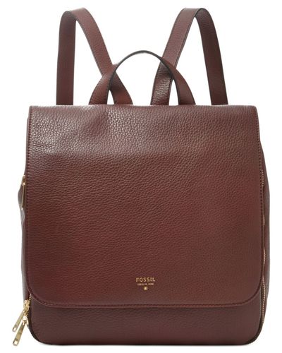 fossil leather backpack womens