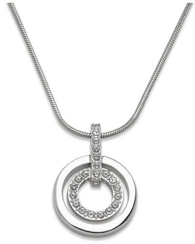 Swarovski Crystal Double Circle Pendant in Silver (Metallic) - Lyst