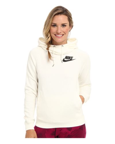 Nike Rally Funnel Neck Hoodie in Natural - Lyst