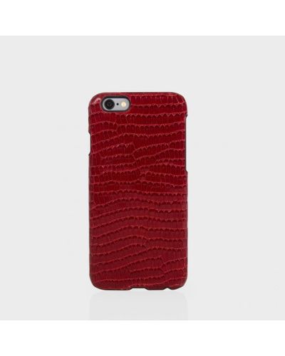 Paul Smith Red Leather Snakeskin Effect Iphone 6 Case For Men Lyst