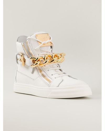 giuseppe zanotti white and gold