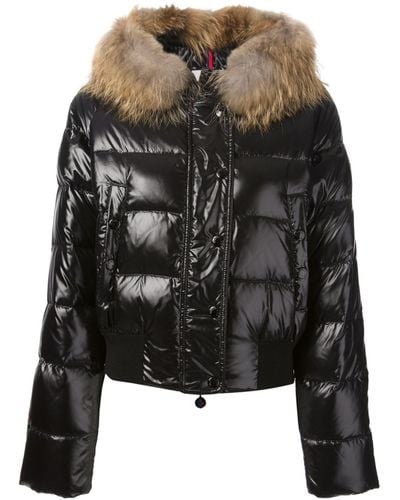 moncler women's black jacket with fur hood