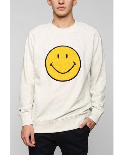 Urban Outfitters Smiley Face Pullover Sweatshirt in Ivory (Yellow) for ...