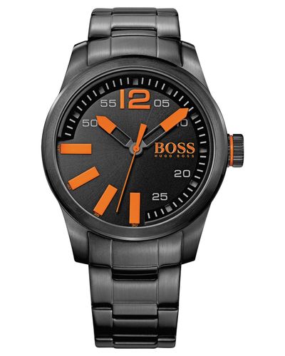 BOSS Orange Hugo Boss Men's Paris Black Ion-plated Stainless Steel Bracelet  Watch 44mm 1513051 in Orange (Gray) for Men - Lyst