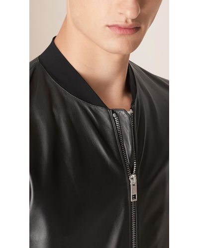 men's lambskin leather bomber jacket