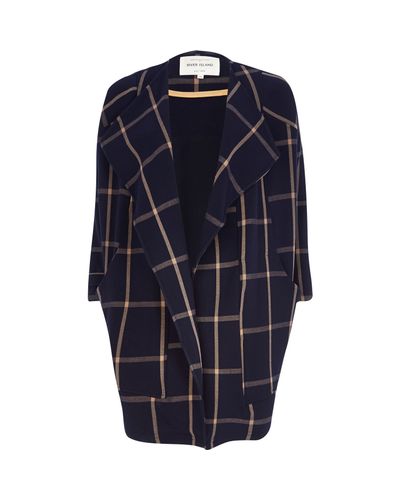 navy blue waterfall coat
