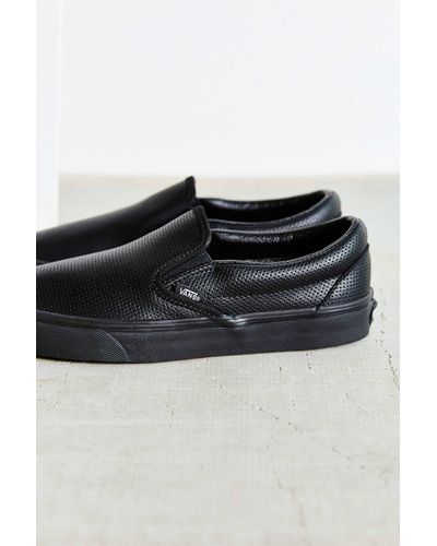 black perforated slip on vans