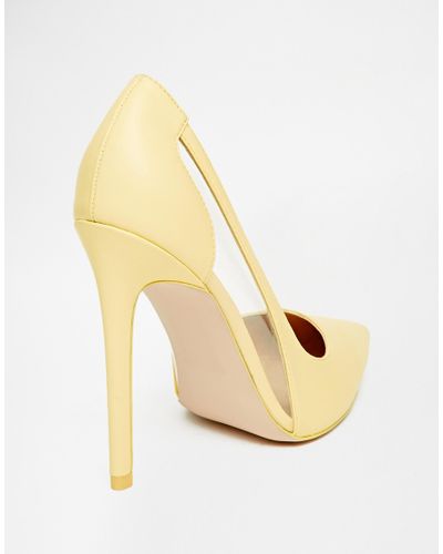 ASOS Production Pointed High Heels in Yellow - Lyst