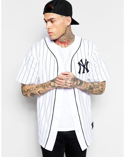 Majestic New York Yankees Longline Baseball Jersey Exclusive To Asos in  White for Men - Lyst