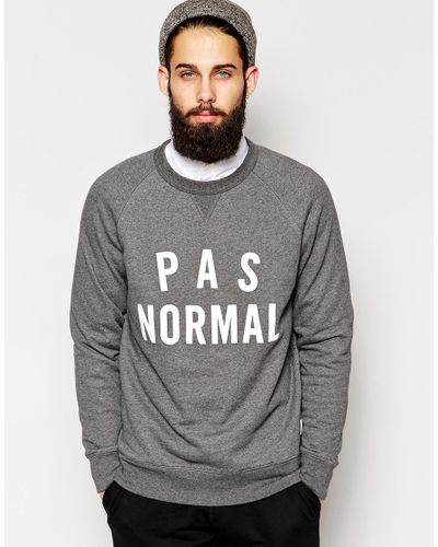 WOOD WOOD Sweatshirt With Pas Normal in Grey (Gray) for Men - Lyst