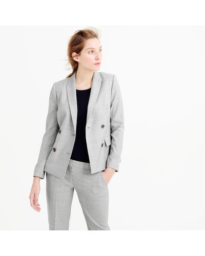 J.Crew Double-breasted Blazer In Super 120s Wool - Gray