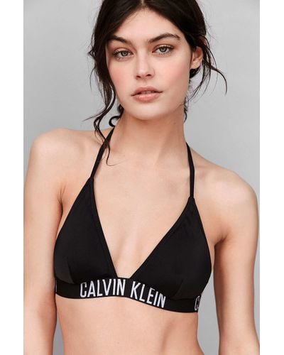 Calvin Klein Synthetic Triangle Bikini Top in Black - Lyst