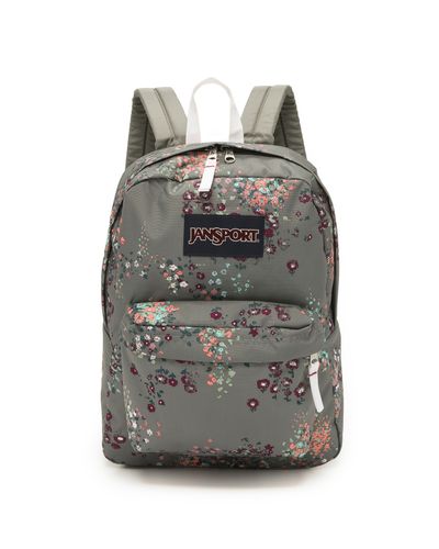 jansport gray floral backpack