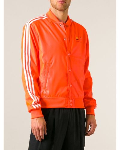 adidas Track Bomber Jacket in Yellow & Orange (Orange) for Men - Lyst