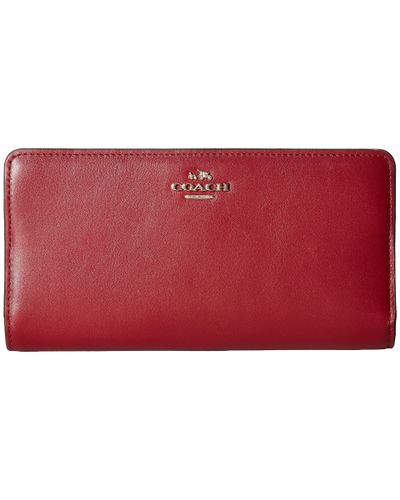 COACH Madison Leather Skinny Wallet in li/Black Cherry (Red) | Lyst