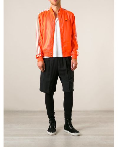 adidas Track Bomber Jacket in Yellow & Orange (Orange) for Men - Lyst