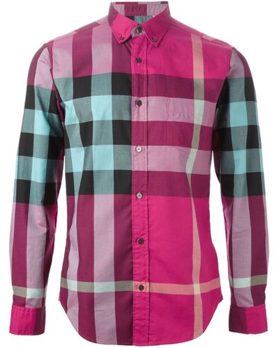 mens pink burberry shirt