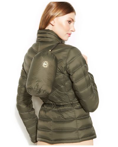 olive green michael kors coat
