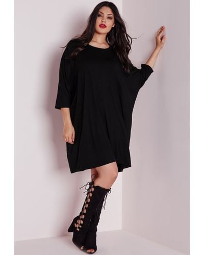 plus size black tshirt dress