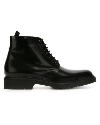 Saint Laurent Leather Army Combat Boots in Black for Men - Lyst