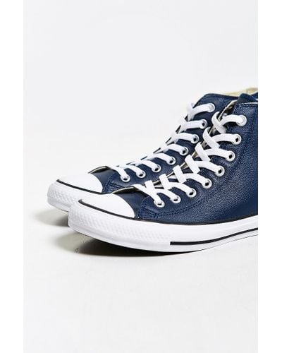 Converse Chuck Taylor All Star Leather High-top Sneaker in Navy (Blue) for  Men - Lyst