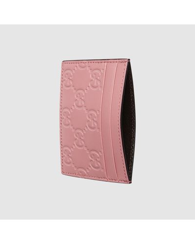 pink gucci card holder