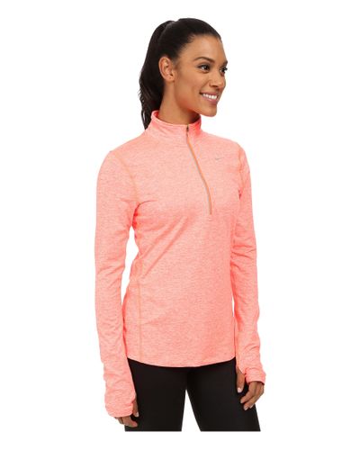 orange nike zip top
