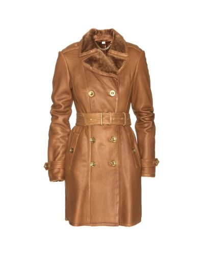 Burberry Brit Feering Shearling Jacket In Camel Brown Lyst