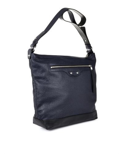 Balenciaga Classic Leather Messenger Bag in Navy (Blue) for Men - Lyst