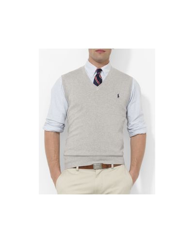 Lyst - Pink Pony Polo Pima Cotton Sweater Vest in Gray for Men