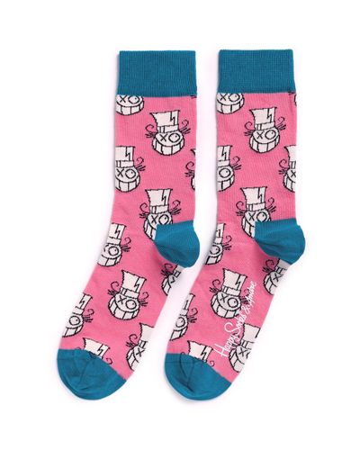 Happy Socks Cotton X AndrÃ© Saraiva Mr. A Top Hat Socks in Pink - Lyst