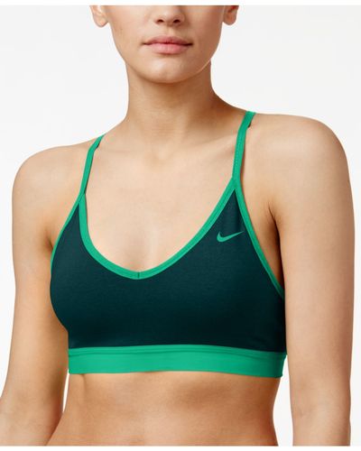 Nike Synthetic Pro Indy Padded Sports Bra in Green - Lyst