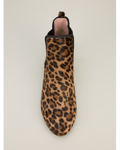 Pretty Ballerinas Leopard Print Ankle Boot in Black (Brown) - Lyst