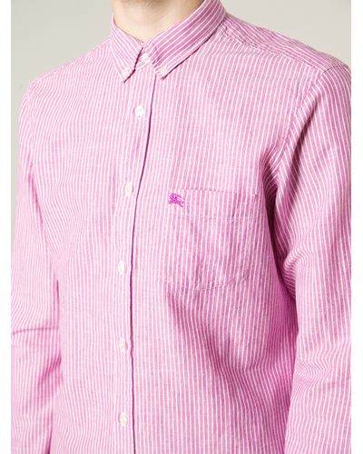 pink burberry button up shirt